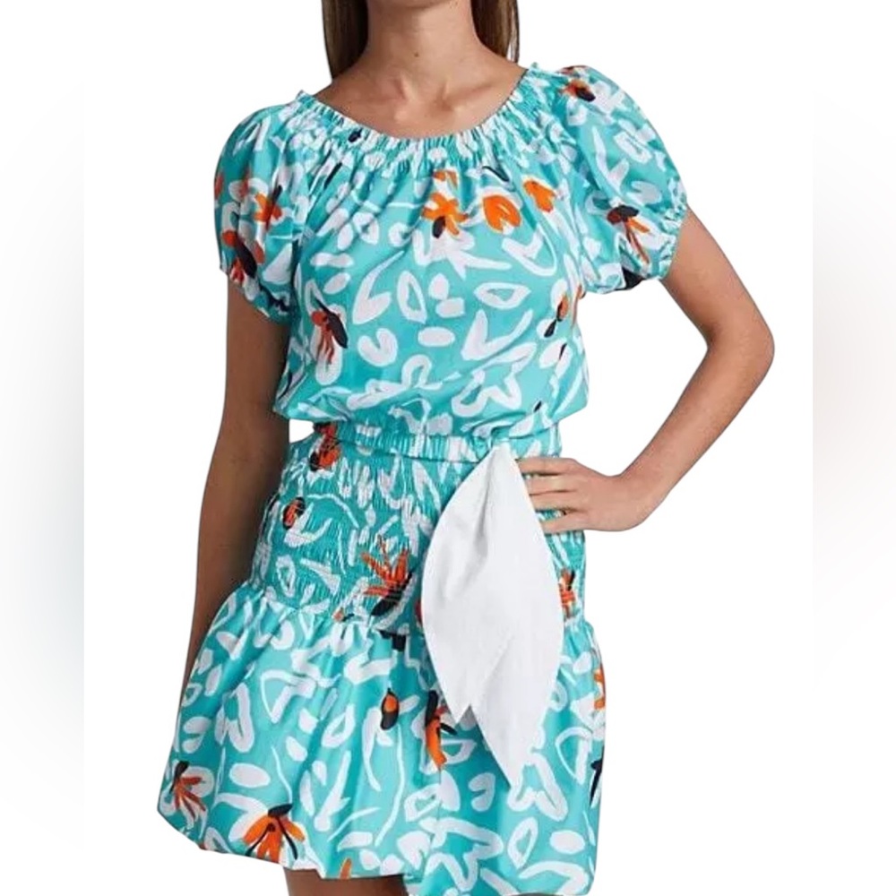 TANYA TAYLOR 6 Gwen Graphic Floral-Print Mini Dress $465 Resortwear Boho Chic - Picture 2 of 12